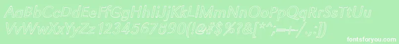 GroteskouLightItalic Font – White Fonts on Green Background