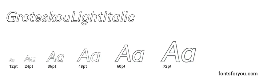 GroteskouLightItalic Font Sizes