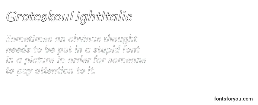 GroteskouLightItalic Font