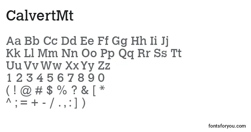 Czcionka CalvertMt – alfabet, cyfry, specjalne znaki