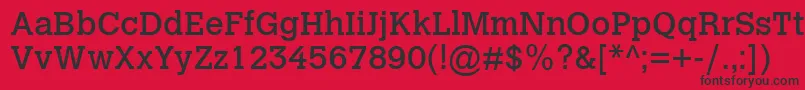 CalvertMt Font – Black Fonts on Red Background