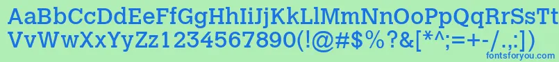 CalvertMt Font – Blue Fonts on Green Background