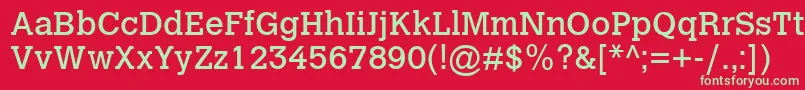 フォントCalvertMt – 赤い背景に緑の文字