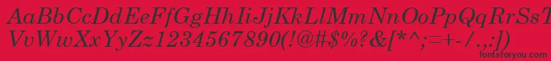 CenturySchoolbookРљСѓСЂСЃРёРІ Font – Black Fonts on Red Background
