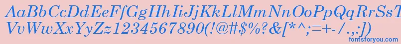 CenturySchoolbookРљСѓСЂСЃРёРІ-Schriftart – Blaue Schriften auf rosa Hintergrund