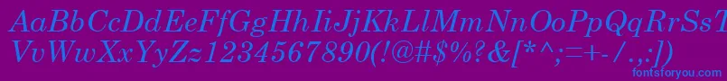 CenturySchoolbookРљСѓСЂСЃРёРІ Font – Blue Fonts on Purple Background