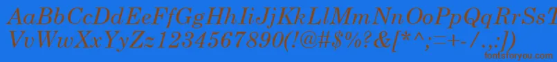 Fonte CenturySchoolbookРљСѓСЂСЃРёРІ – fontes marrons em um fundo azul