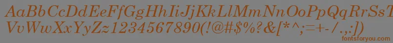 CenturySchoolbookРљСѓСЂСЃРёРІ Font – Brown Fonts on Gray Background