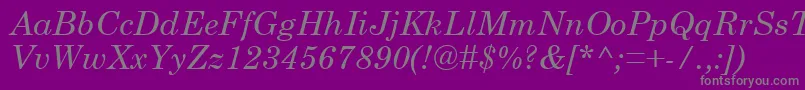 CenturySchoolbookРљСѓСЂСЃРёРІ Font – Gray Fonts on Purple Background