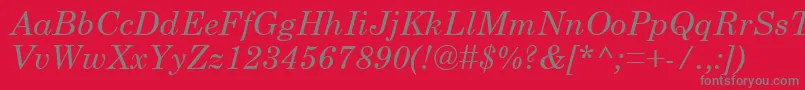 CenturySchoolbookРљСѓСЂСЃРёРІ Font – Gray Fonts on Red Background