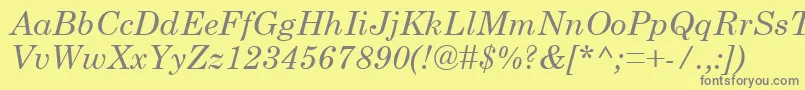CenturySchoolbookРљСѓСЂСЃРёРІ Font – Gray Fonts on Yellow Background
