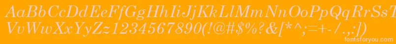 CenturySchoolbookРљСѓСЂСЃРёРІ-Schriftart – Rosa Schriften auf orangefarbenem Hintergrund