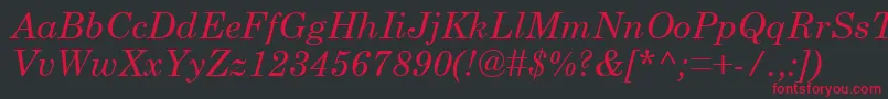 CenturySchoolbookРљСѓСЂСЃРёРІ Font – Red Fonts on Black Background