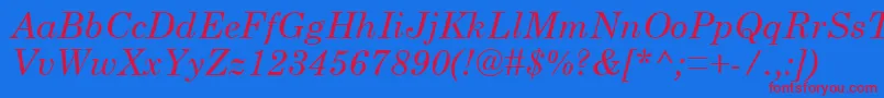 CenturySchoolbookРљСѓСЂСЃРёРІ Font – Red Fonts on Blue Background