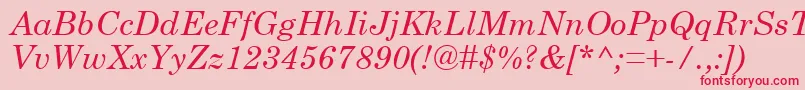 CenturySchoolbookРљСѓСЂСЃРёРІ Font – Red Fonts on Pink Background