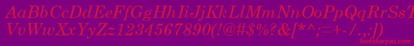 CenturySchoolbookРљСѓСЂСЃРёРІ Font – Red Fonts on Purple Background
