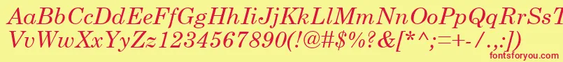 CenturySchoolbookРљСѓСЂСЃРёРІ Font – Red Fonts on Yellow Background