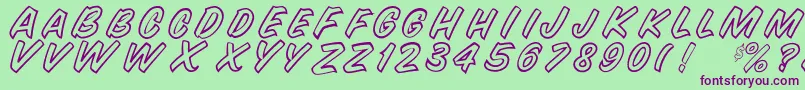 SnyderspeedOut Font – Purple Fonts on Green Background