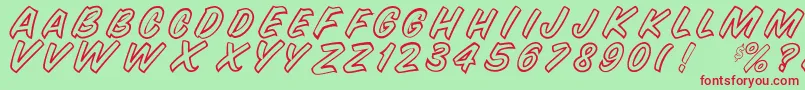 SnyderspeedOut Font – Red Fonts on Green Background