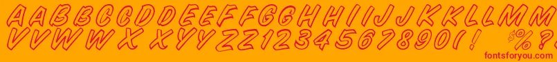 フォントSnyderspeedOut – オレンジの背景に赤い文字