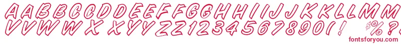 SnyderspeedOut Font – Red Fonts on White Background