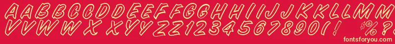 SnyderspeedOut Font – Yellow Fonts on Red Background