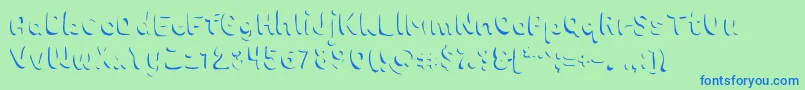 フォントChokoshadow – 青い文字は緑の背景です。