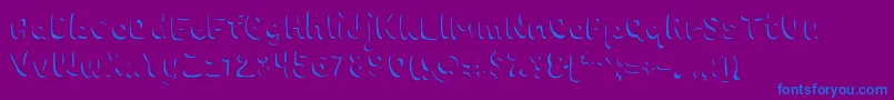 Fonte Chokoshadow – fontes azuis em um fundo violeta