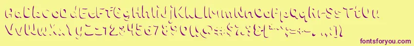 Chokoshadow Font – Purple Fonts on Yellow Background