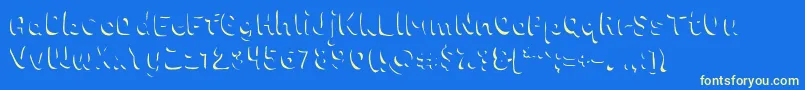 Chokoshadow Font – Yellow Fonts on Blue Background