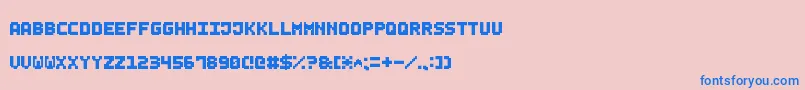 フォントSmallBoldPixel7 – ピンクの背景に青い文字