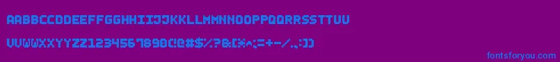 SmallBoldPixel7-Schriftart – Blaue Schriften auf violettem Hintergrund