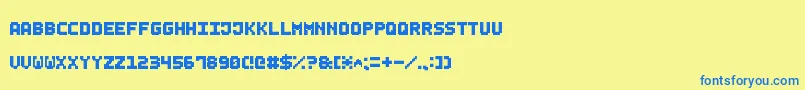 SmallBoldPixel7 Font – Blue Fonts on Yellow Background