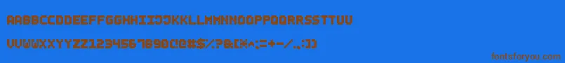 フォントSmallBoldPixel7 – 茶色の文字が青い背景にあります。