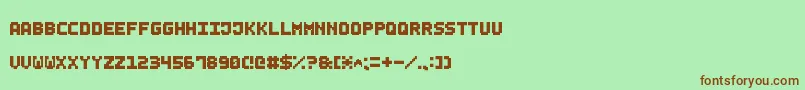 Шрифт SmallBoldPixel7 – коричневые шрифты на зелёном фоне