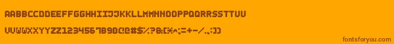 Шрифт SmallBoldPixel7 – коричневые шрифты на оранжевом фоне