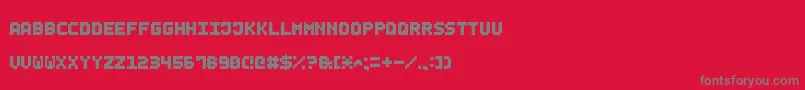 SmallBoldPixel7-fontti – harmaat kirjasimet punaisella taustalla