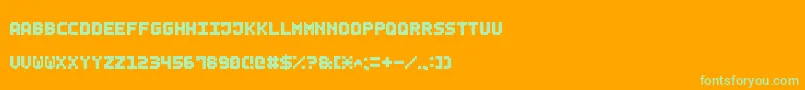SmallBoldPixel7-Schriftart – Grüne Schriften auf orangefarbenem Hintergrund