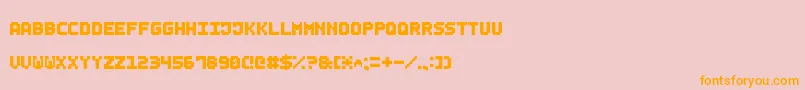 フォントSmallBoldPixel7 – オレンジの文字がピンクの背景にあります。