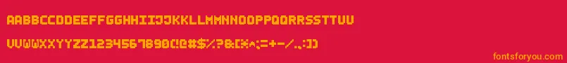 SmallBoldPixel7 Font – Orange Fonts on Red Background