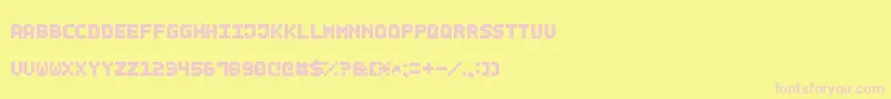 SmallBoldPixel7-fontti – vaaleanpunaiset fontit keltaisella taustalla