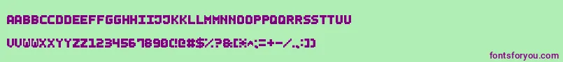 SmallBoldPixel7-fontti – violetit fontit vihreällä taustalla