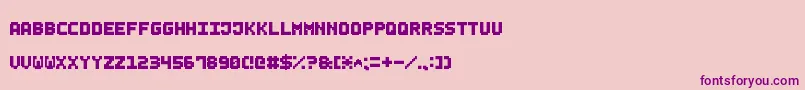 SmallBoldPixel7-Schriftart – Violette Schriften auf rosa Hintergrund