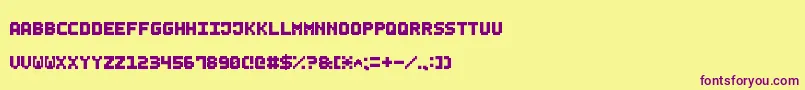 Шрифт SmallBoldPixel7 – фиолетовые шрифты на жёлтом фоне