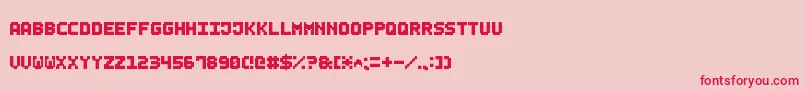 SmallBoldPixel7-fontti – punaiset fontit vaaleanpunaisella taustalla