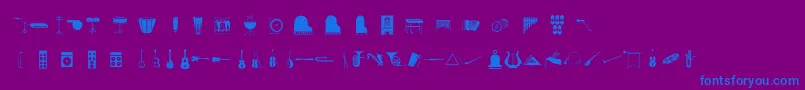 Musico-fontti – siniset fontit violetilla taustalla