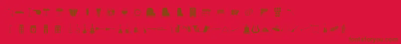 フォントMusico – 赤い背景に茶色の文字