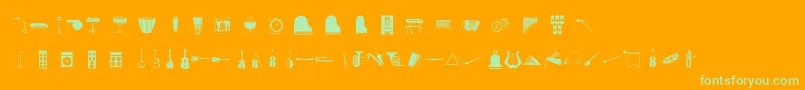 Musico Font – Green Fonts on Orange Background