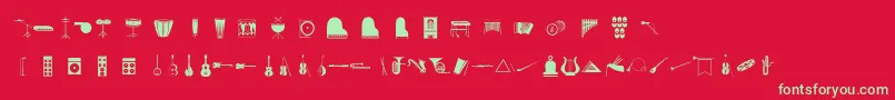 Musico Font – Green Fonts on Red Background