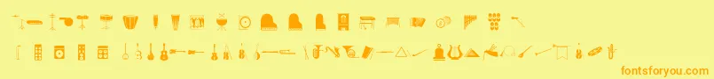 Musico-fontti – oranssit fontit keltaisella taustalla